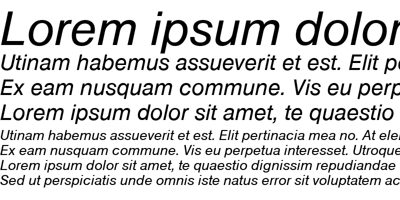 Sample of NimbusSanDEE Italic