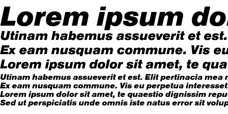Sample of NimbusSanDEEBla Italic