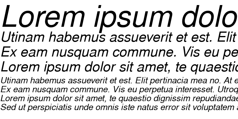 Sample of NimbusSanL Italic