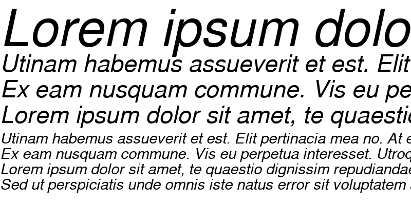 Sample of NimbusSanLCY Italic