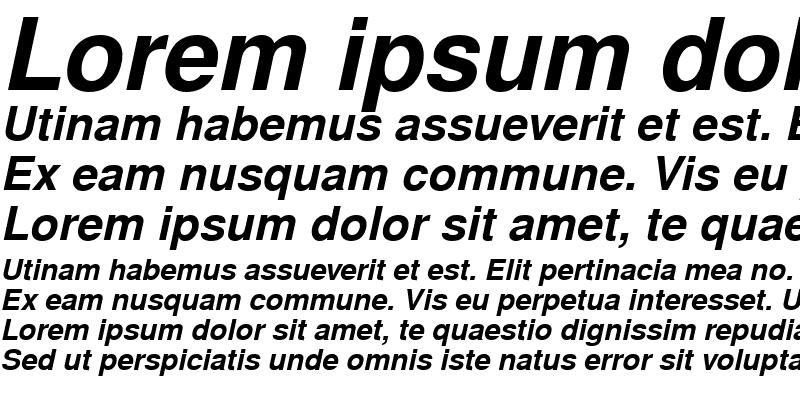 Sample of NimbusSanLTU Bold Italic