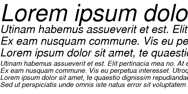 Sample of NimbusSanLUN Italic