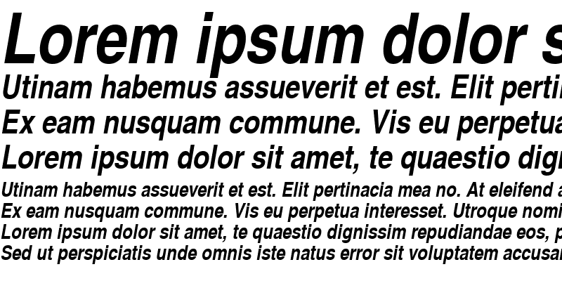 Sample of NimbusSanLUNCon Bold Italic