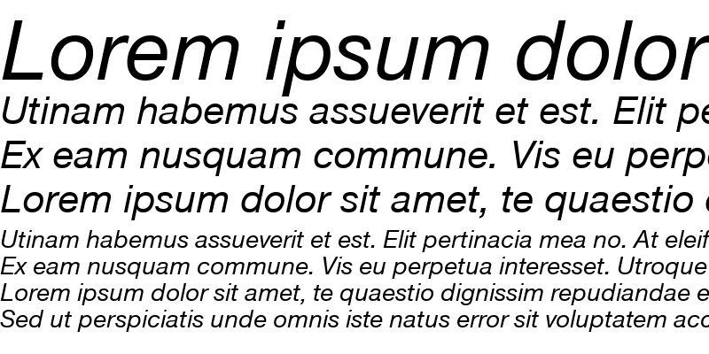 Sample of NimbusSanNovTMed Italic