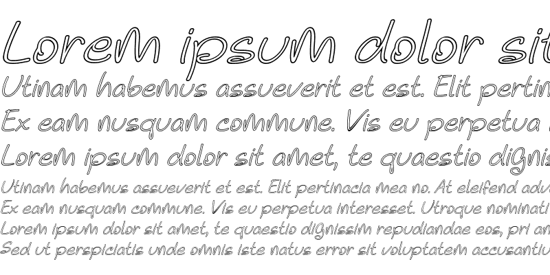 Sample of Noela Sherly Outline Italic