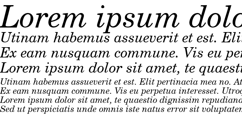 Sample of Notebook Italic