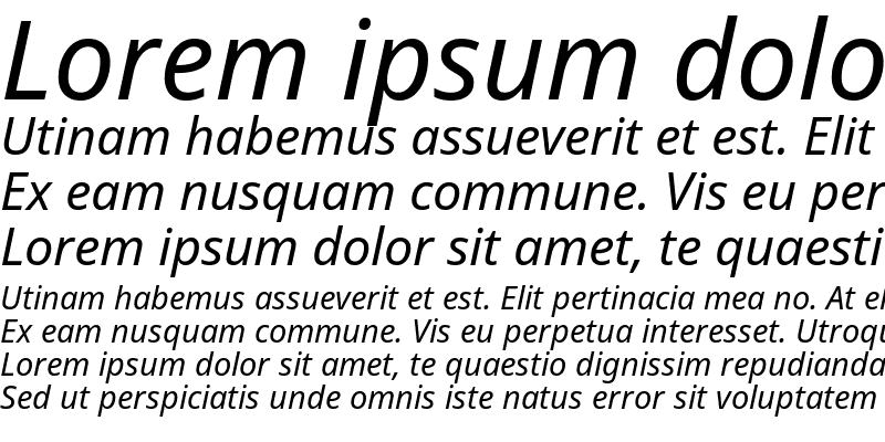 Sample of Noto Sans Italic