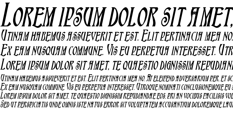 Sample of Nouveau-Condensed Bold Italic