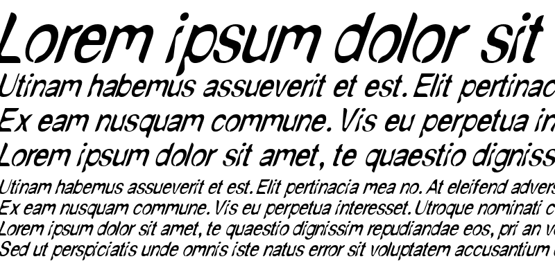 Sample of NudE Italic Regular