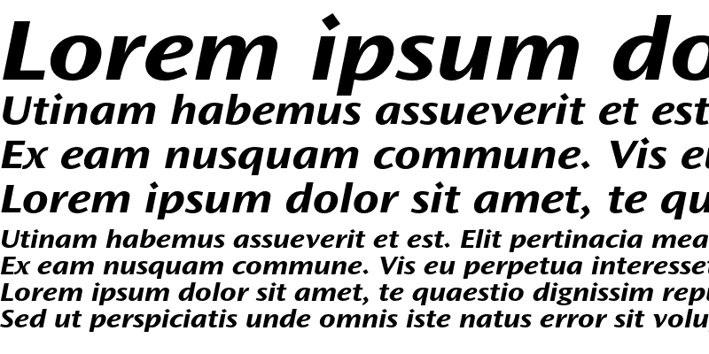Sample of Ocean Sans Std Bold Extended Italic