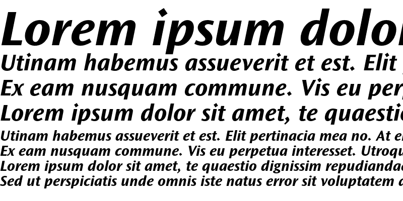 Sample of Ocean Sans Std Bold SemiExtended Italic