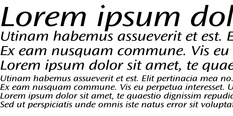 Sample of Ocean Sans Std Book Extended Italic