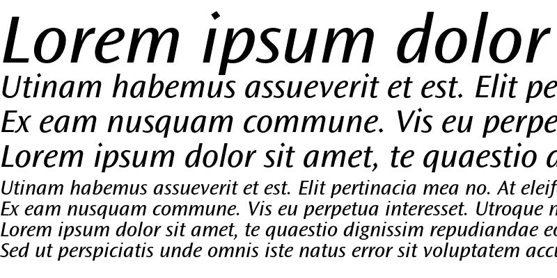 Sample of Ocean Sans Std Book SemiExtended Italic