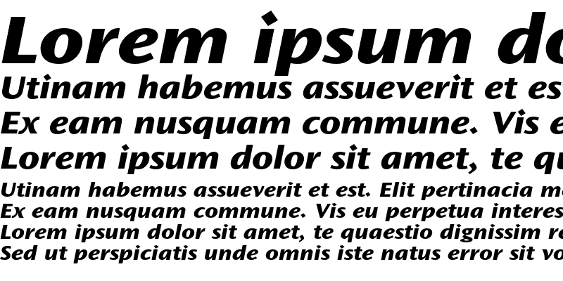 Sample of Ocean Sans Std ExtraBold Extended Italic