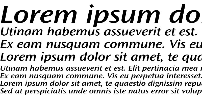 Sample of Ocean Sans Std Semibold Extended Italic