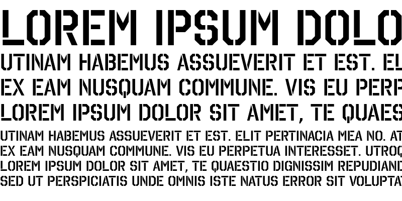 Sample of Octin Stencil SemiBold