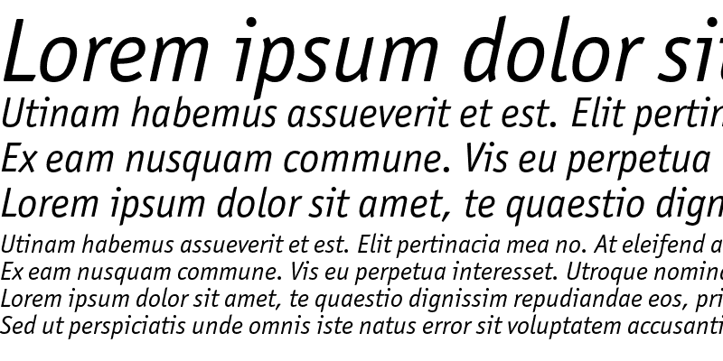 Sample of Officina Sans ITC Book Italic