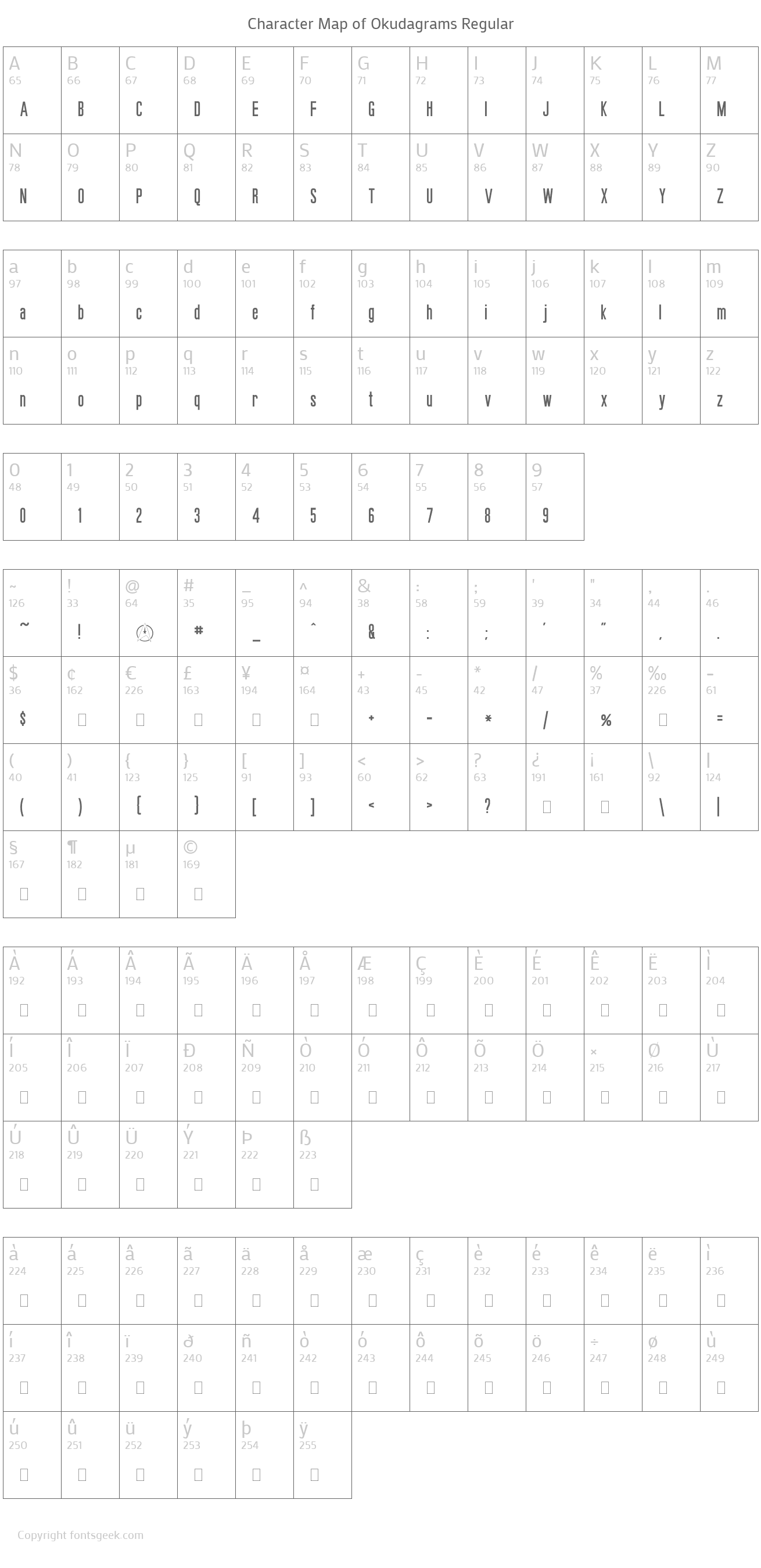 Okudagrams Regular : Download For Free, View Sample Text, Rating And 