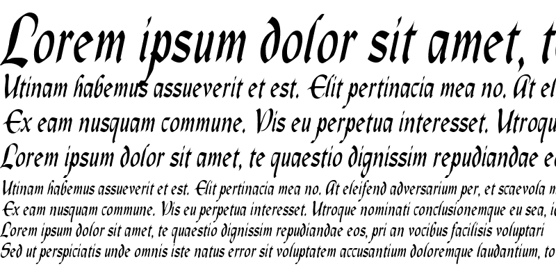 Sample of OldCountryCondensed Italic