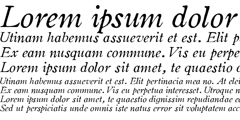 Sample of Oldstyle Italic