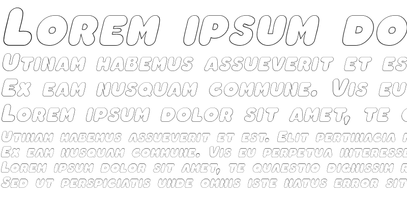 Sample of OleadaOutlineSCapsSSK Italic