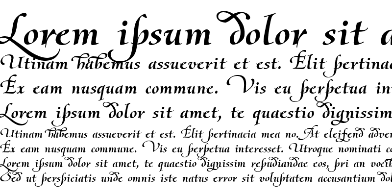 Sample of Olietta script Lyrica