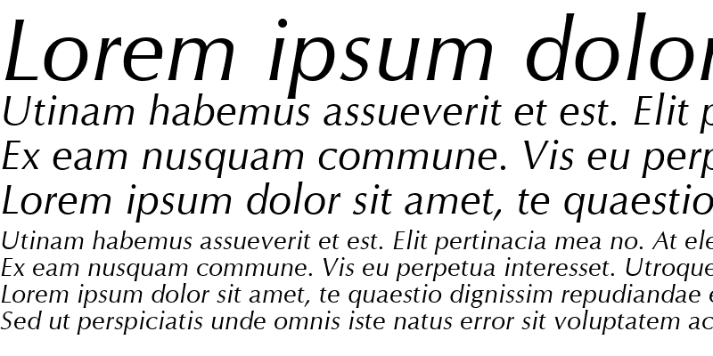 Sample of Omichron Italic
