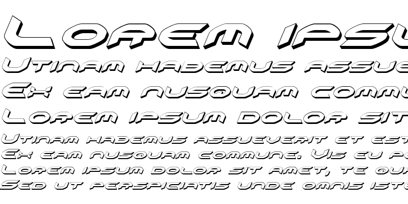 Sample of Omni Girl 3D Italic 3D Italic