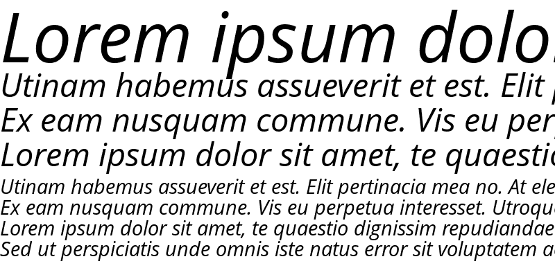 Sample of Open Sans Italic