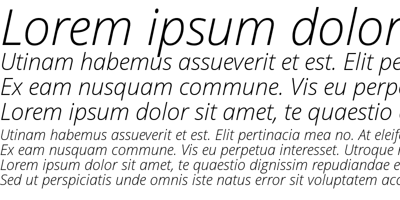 Sample of Open Sans Light Italic