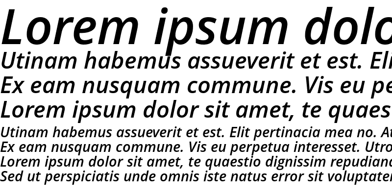 Sample of Open Sans Semibold Italic