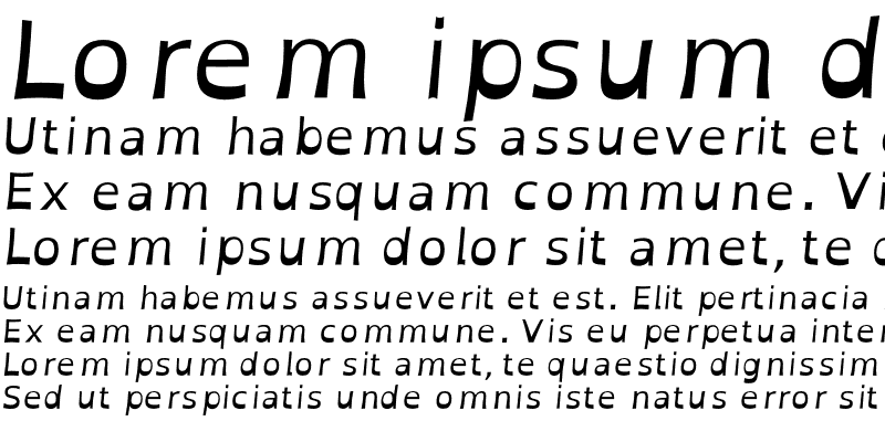 Sample of OpenDyslexic Italic