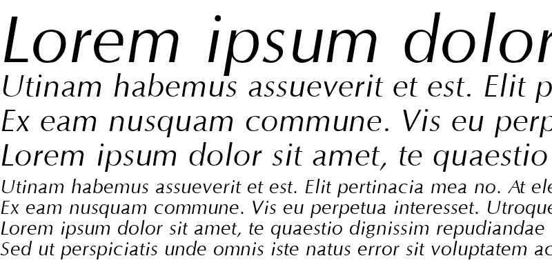 Sample of Optim Italic