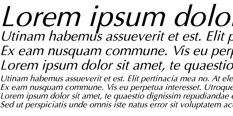 Sample of Optima Italic