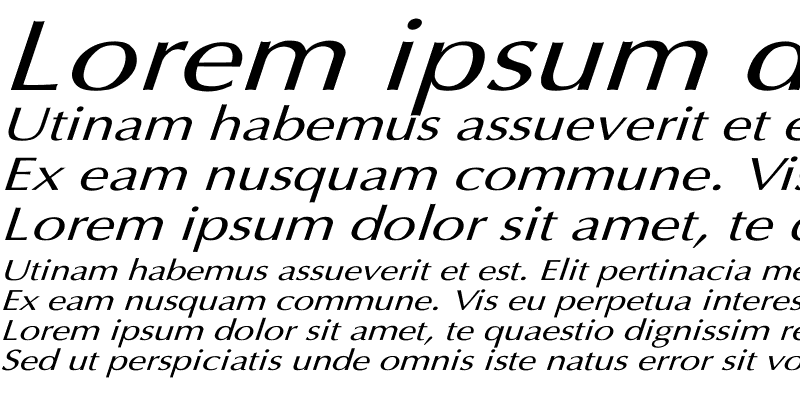 Sample of Optima Italic Wd Italic Italic