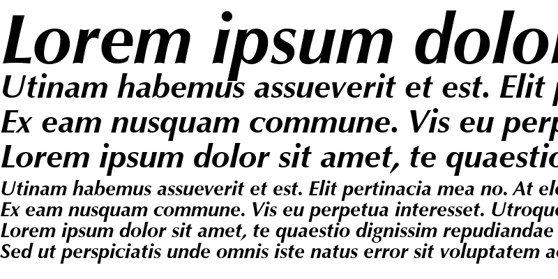 Sample of Optima LT Bold Italic