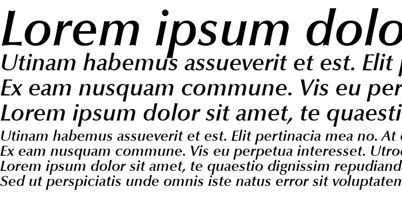 Sample of Optima LT DemiBold Italic