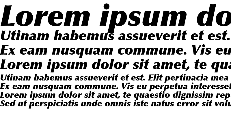 Sample of Optima LT ExtraBlack Italic