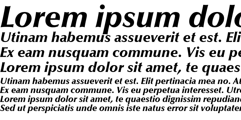Sample of Optima LT Medium Bold Italic