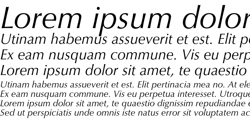 Sample of Optima LT Std Italic