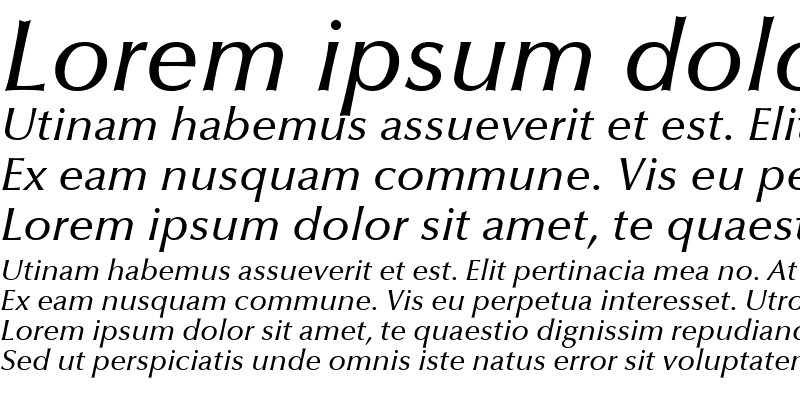 Sample of Optima MediumItalic