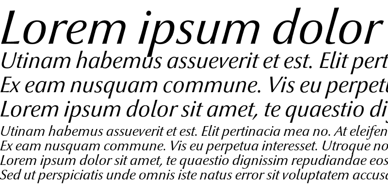 Sample of Optima nova LT Italic