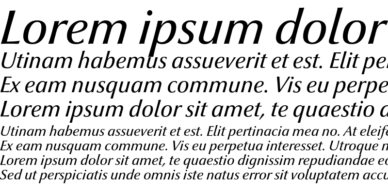Sample of Optima nova LT Medium Italic