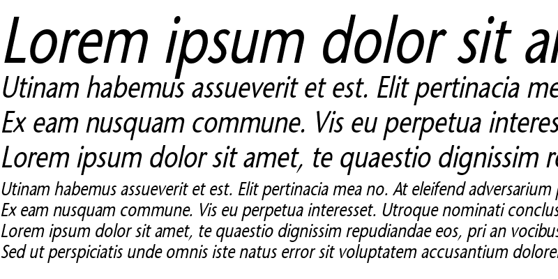 Sample of Optimist-Condensed Italic