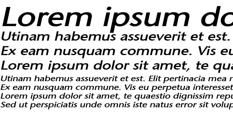 Sample of Optimist Extended Bold Italic