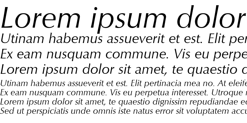 Sample of Optimum Italic
