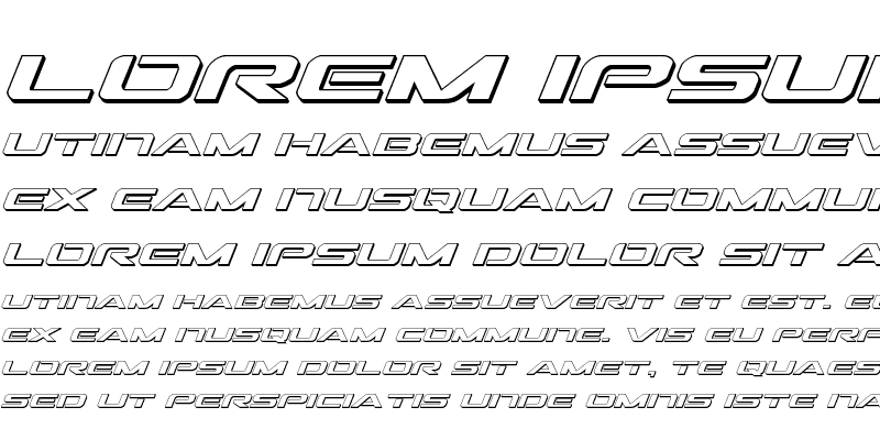 Sample of Outrider 3D Italic Italic