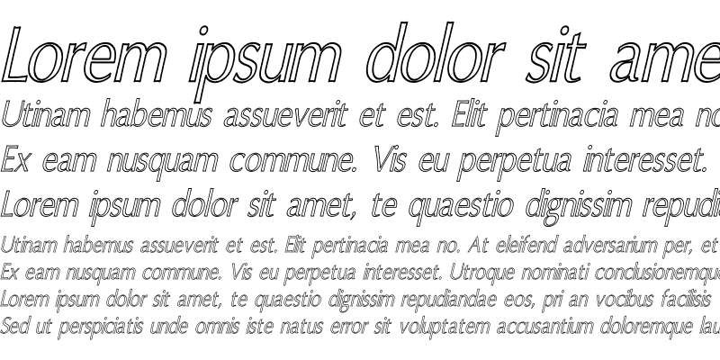 Sample of Oxford Hollow Thin Italic Italic