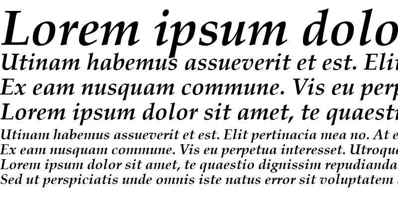 Sample of Palatino Bold Italic
