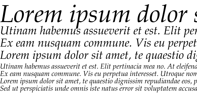 Sample of Palatino Italic